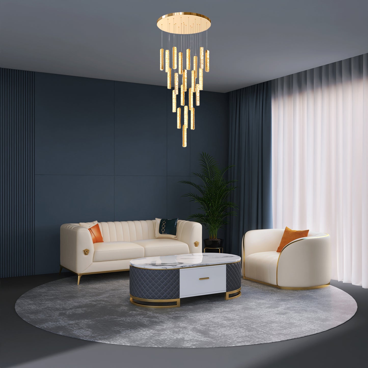 Villa Forci Eclectic Metal Chandelier