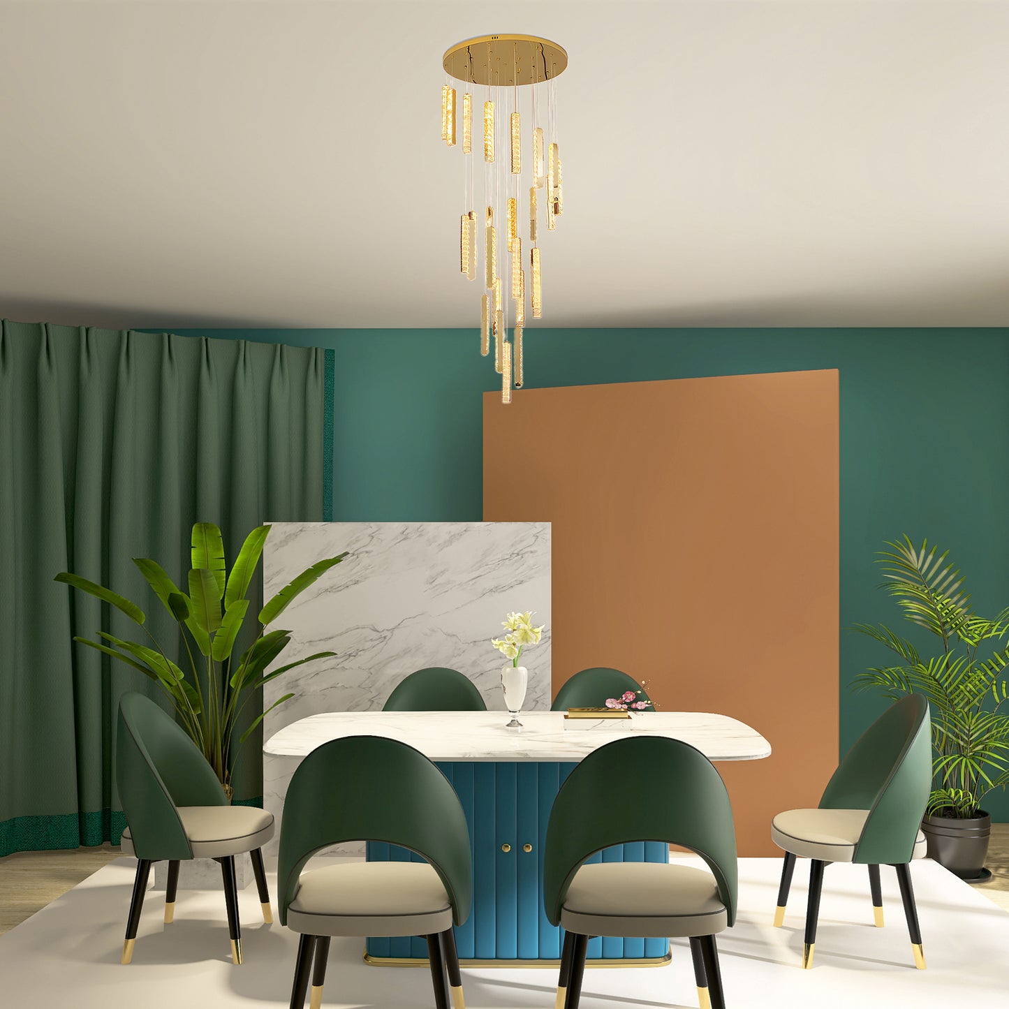 Villa Forci Eclectic Metal Chandelier