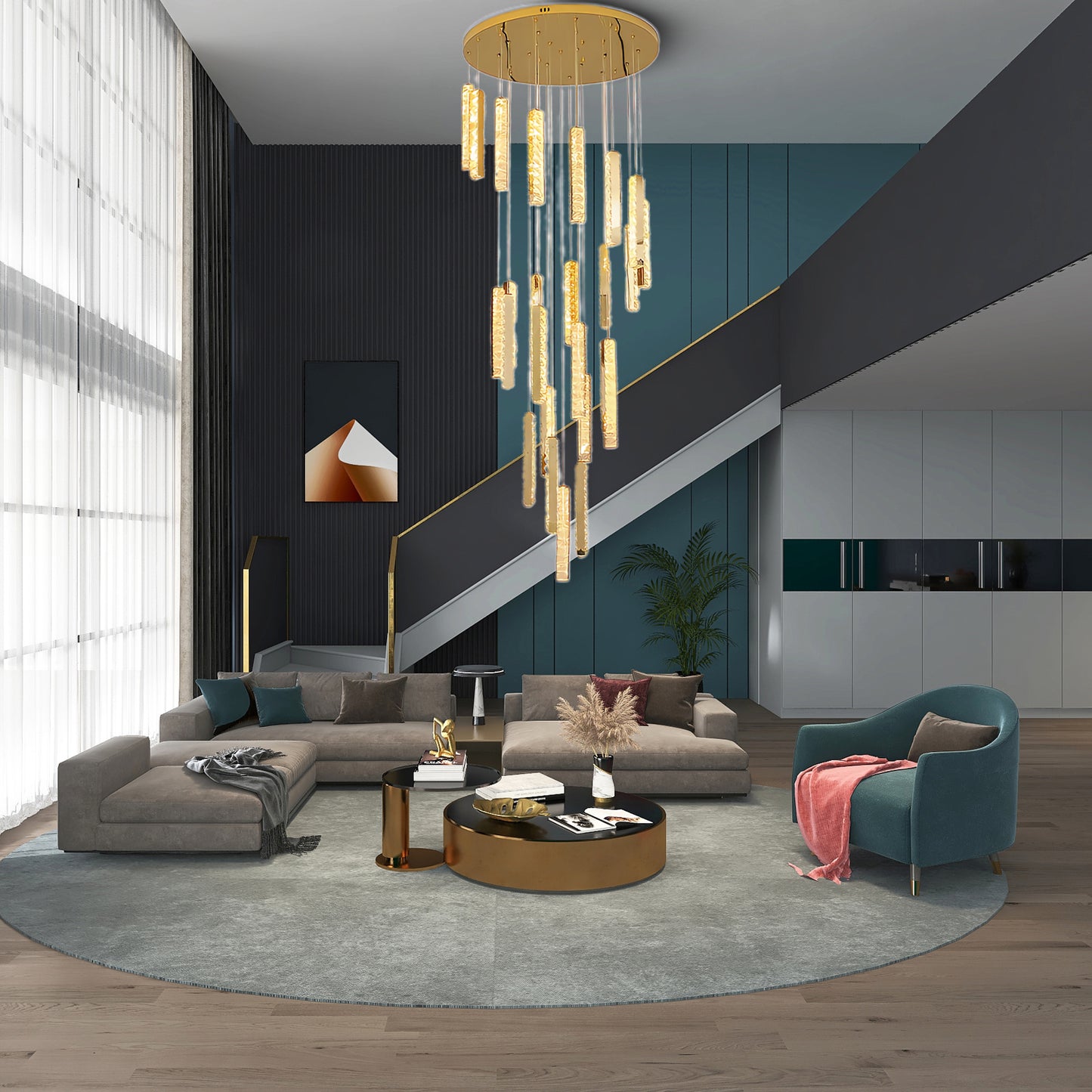 Villa Forci Eclectic Metal Chandelier