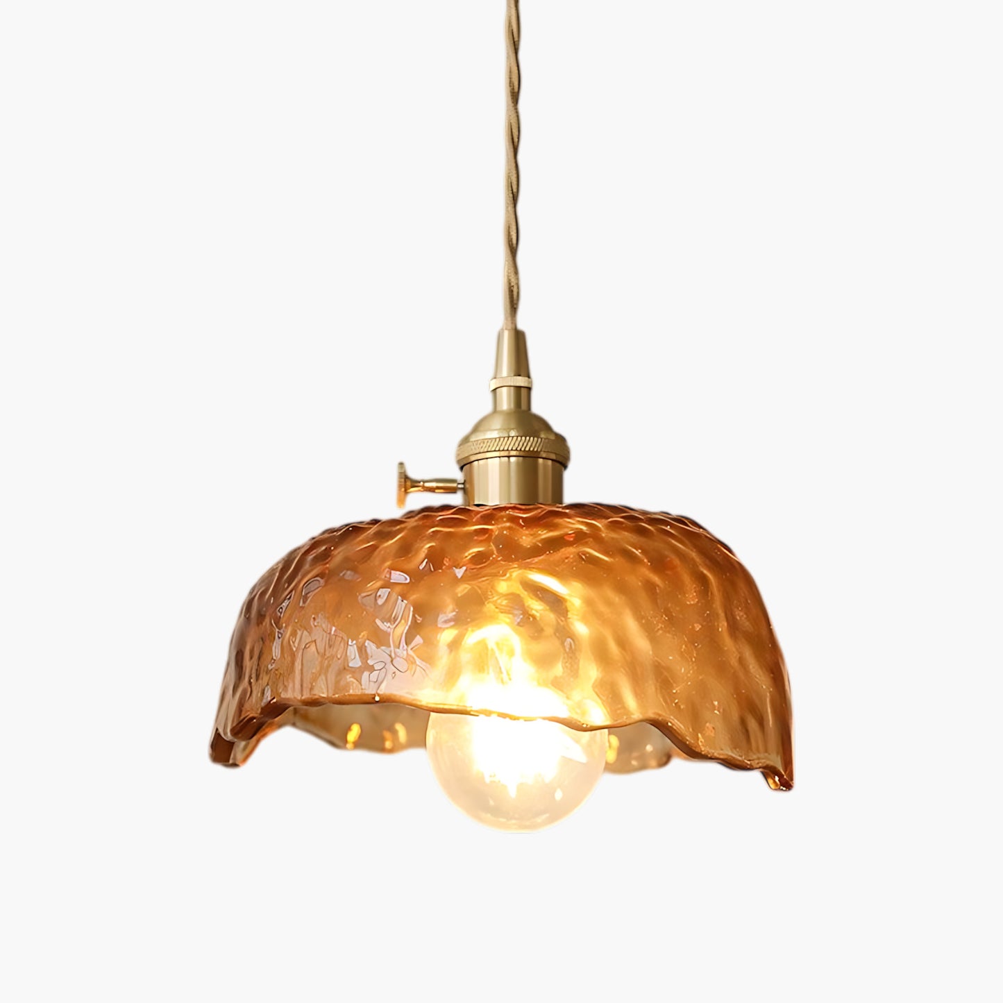 Vintage Brown Rustic Crystal Pendant Light