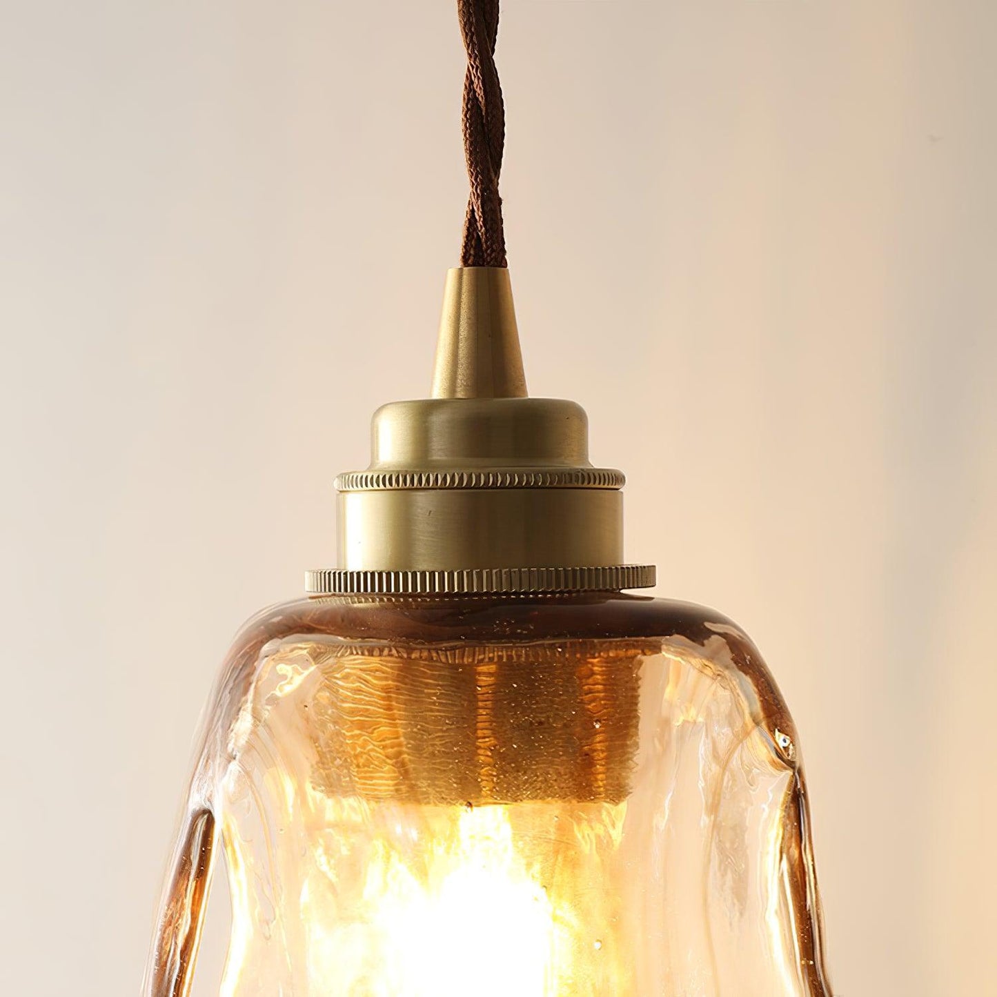 Vintage Brown Rustic Crystal Pendant Light