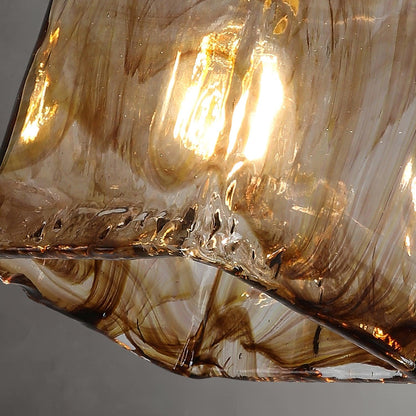 Vintage Brown Rustic Crystal Pendant Light