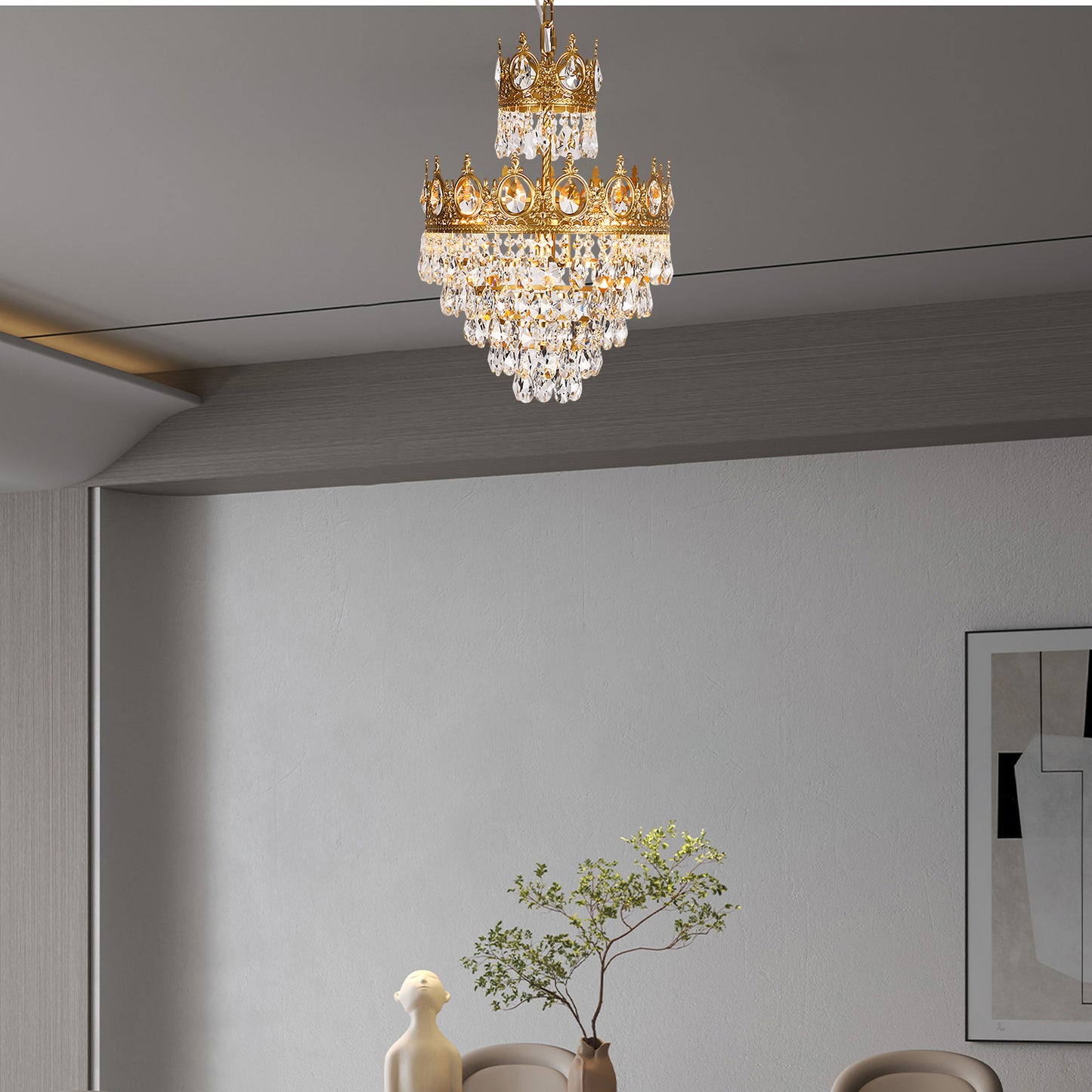 Crystal Vintage Metal Chandelier