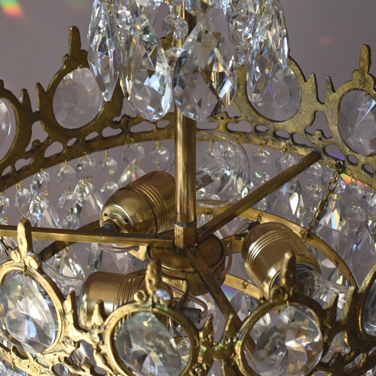 Crystal Vintage Metal Chandelier