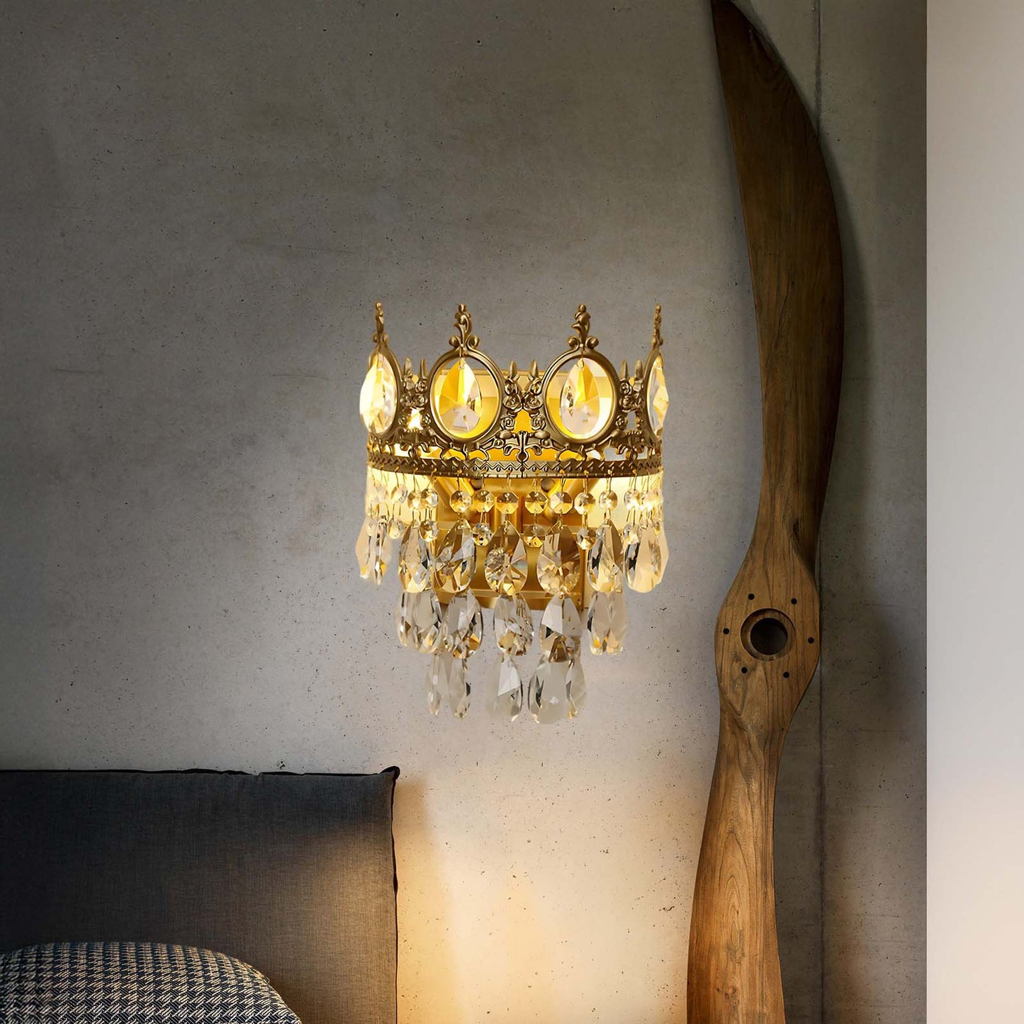 Crystal Vintage Metal Wall lamp