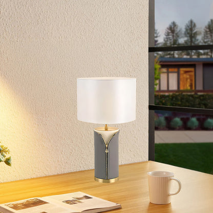 Vintage Leather Contemporary Metal Table Lamp