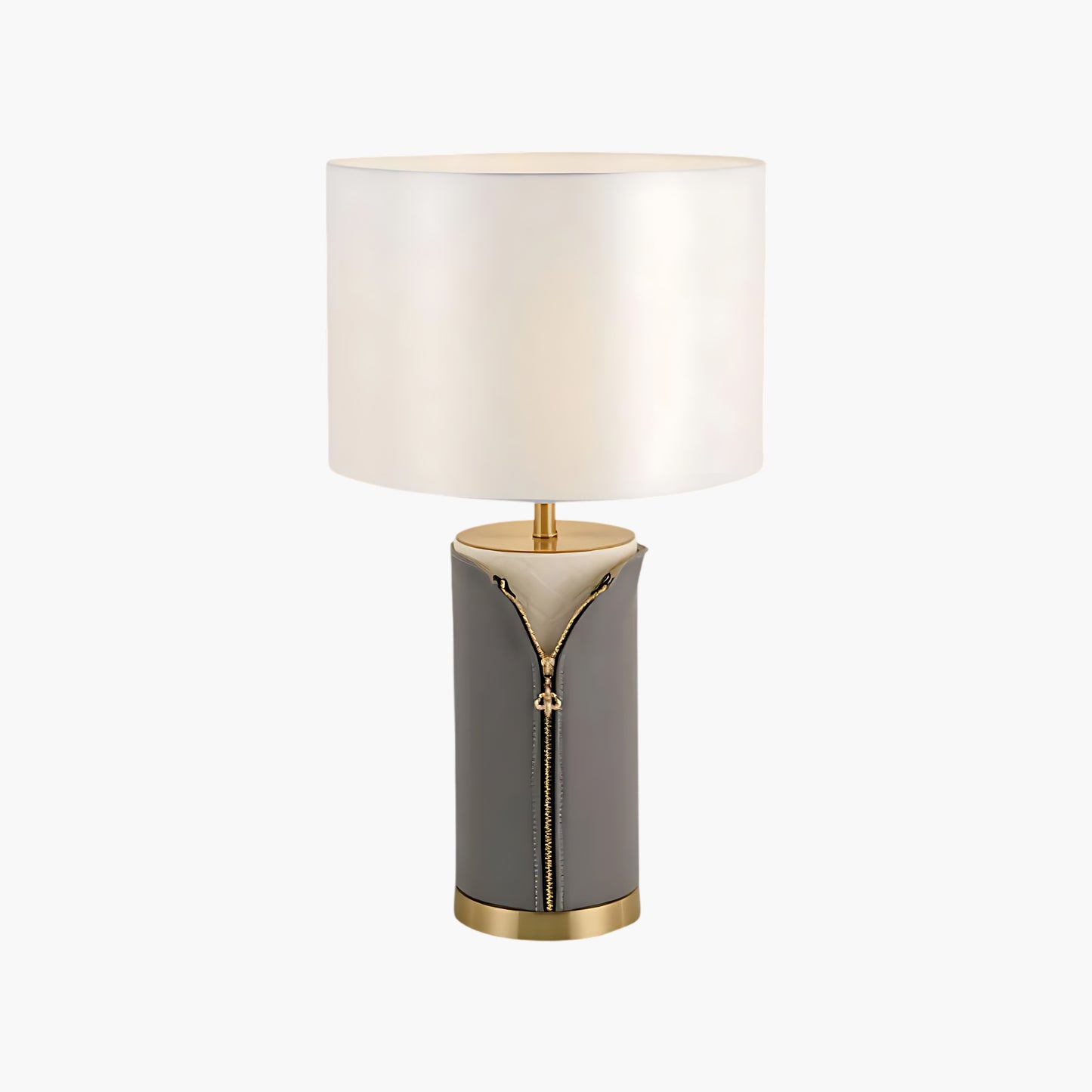 Vintage Leather Contemporary Metal Table Lamp