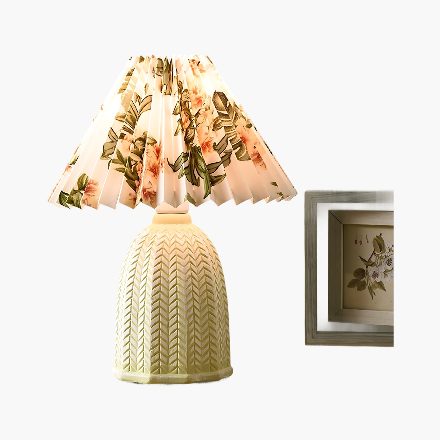 Pleated Vintage Clay Table Lamp