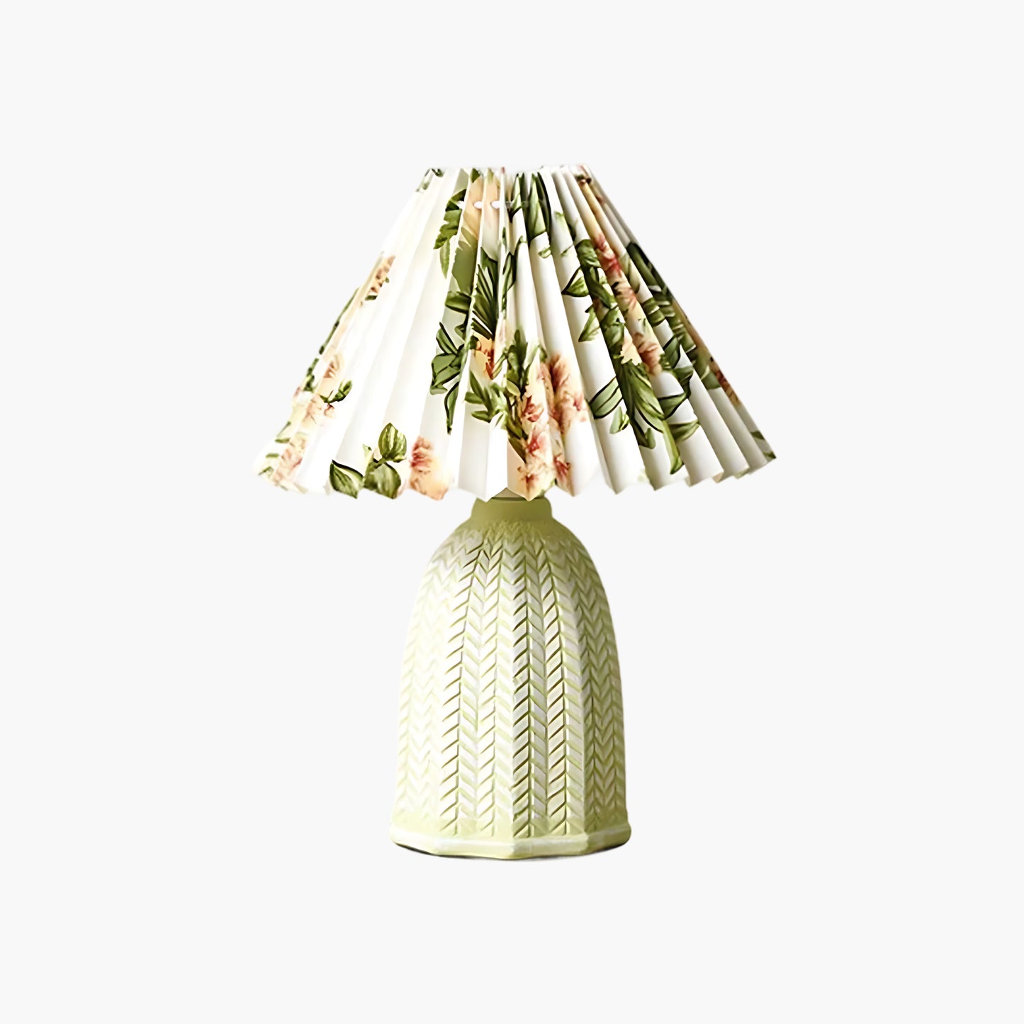 Pleated Vintage Clay Table Lamp