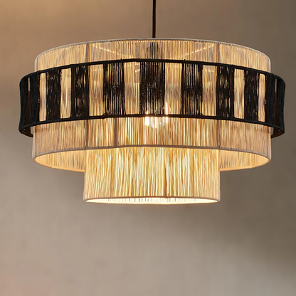 Vintage Rattan Dining Chandelier