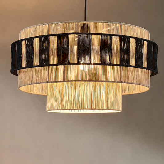 Vintage Rattan Dining Chandelier