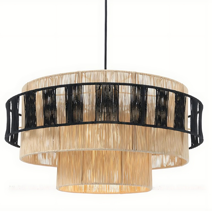 Vintage Rattan Dining Chandelier