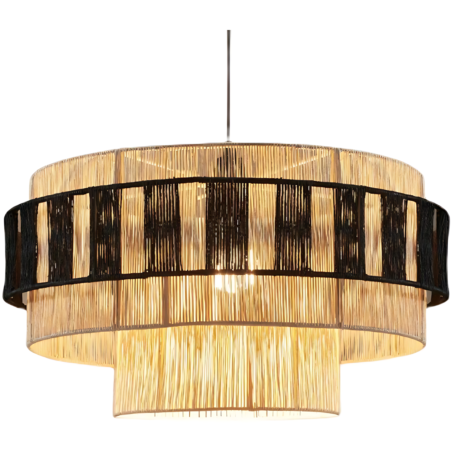 Vintage Rattan Dining Chandelier