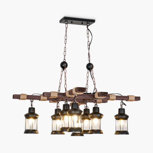 Vintage Wood Retro Crystal Chandeliers