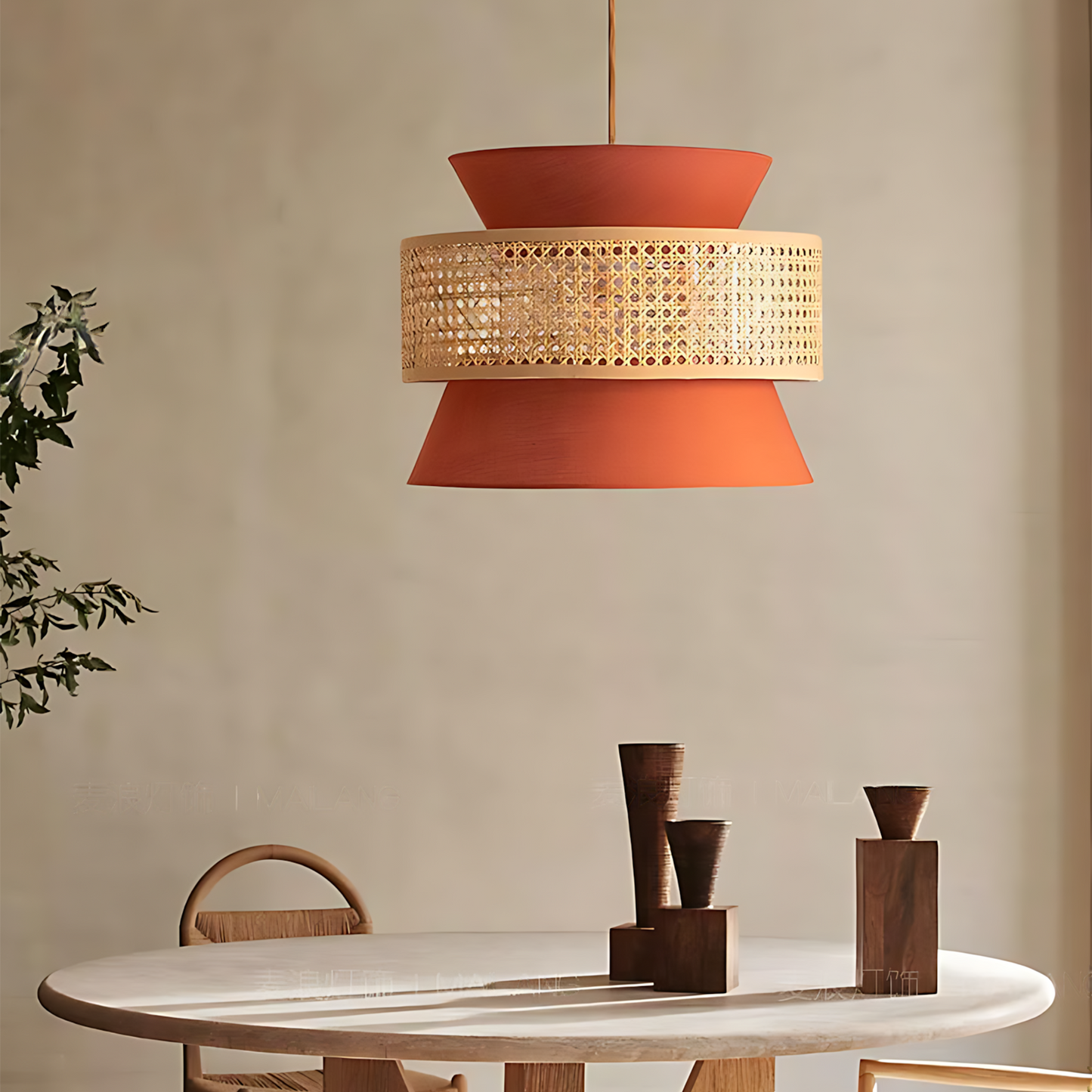 Wabi-Sabi Rattan Kitchen Pendant Lamp