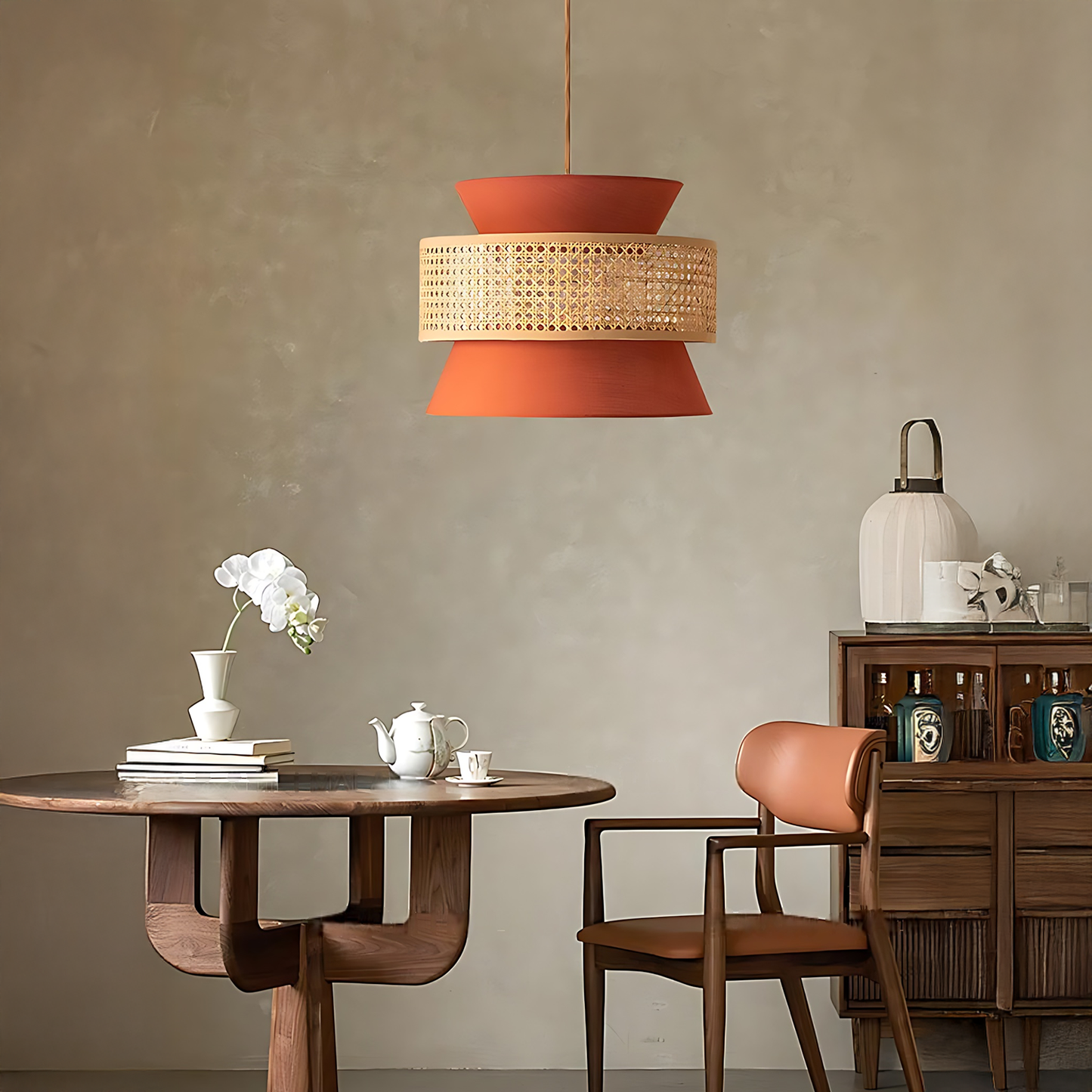 Wabi-Sabi Rattan Kitchen Pendant Lamp