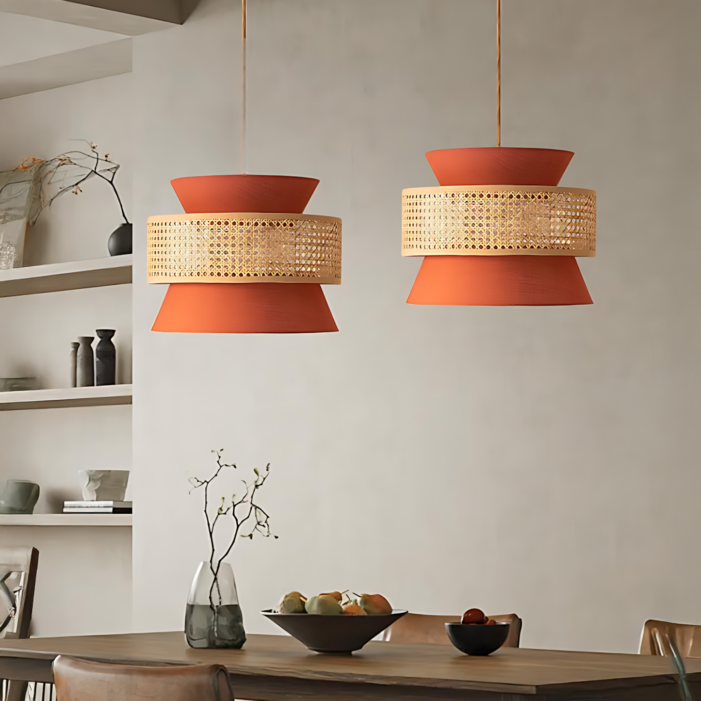 Wabi-Sabi Rattan Kitchen Pendant Lamp