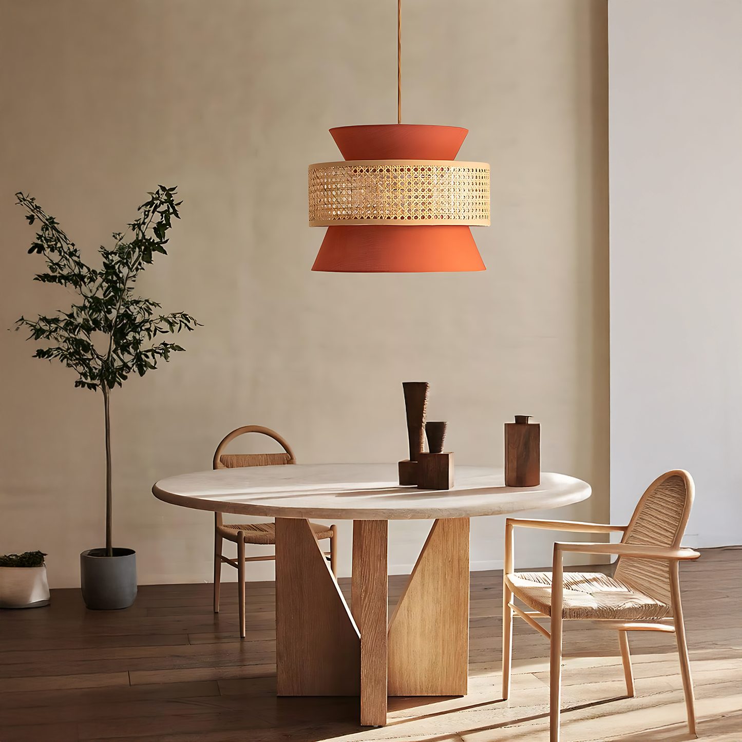 Wabi-Sabi Rattan Kitchen Pendant Lamp