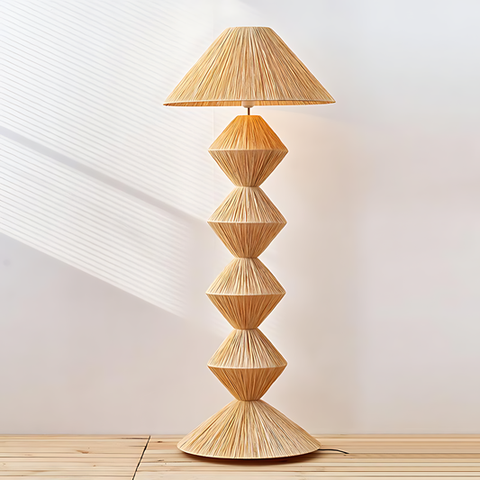 Wabi-Sabi Rattan Night Floor Lamp