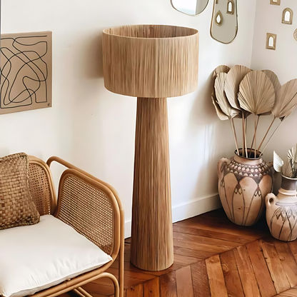 Wabi-Sabi Rattan Rest Floor Lamp