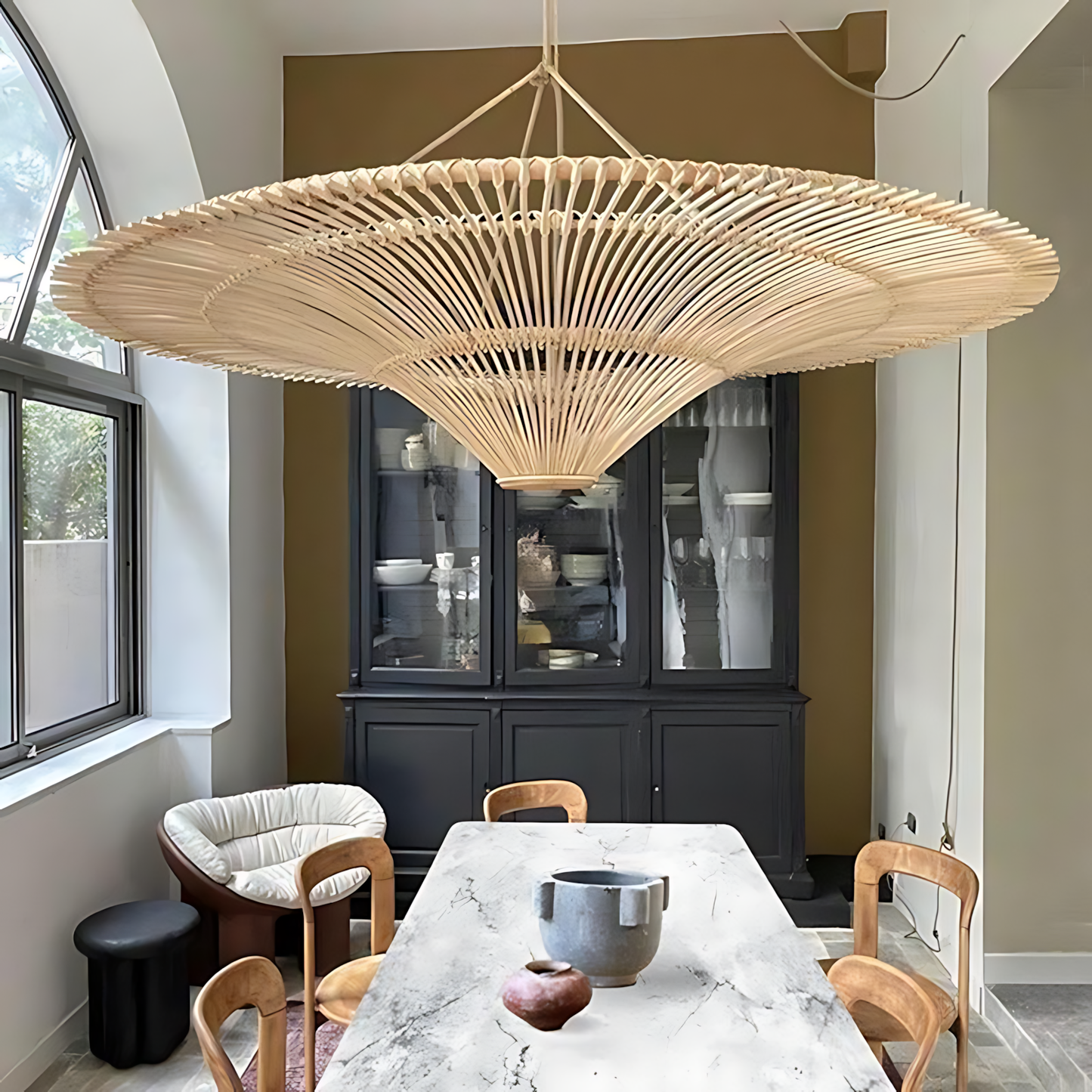 Wabi-Sabi Rattan Salon Pendant Lamp