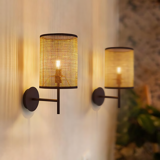 Wabi-Sabi Rattan Sleep Wall Lamp