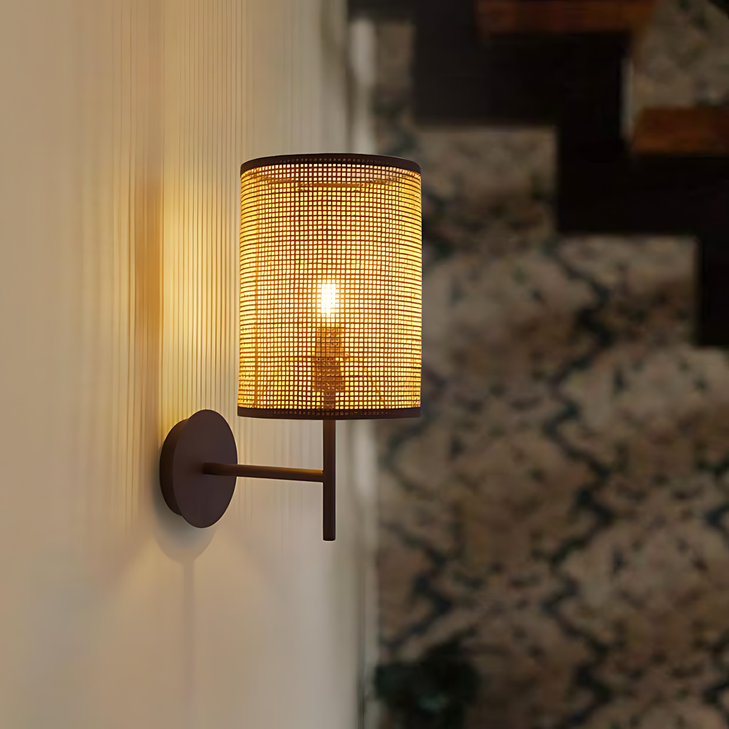 Wabi-Sabi Rattan Sleep Wall Lamp