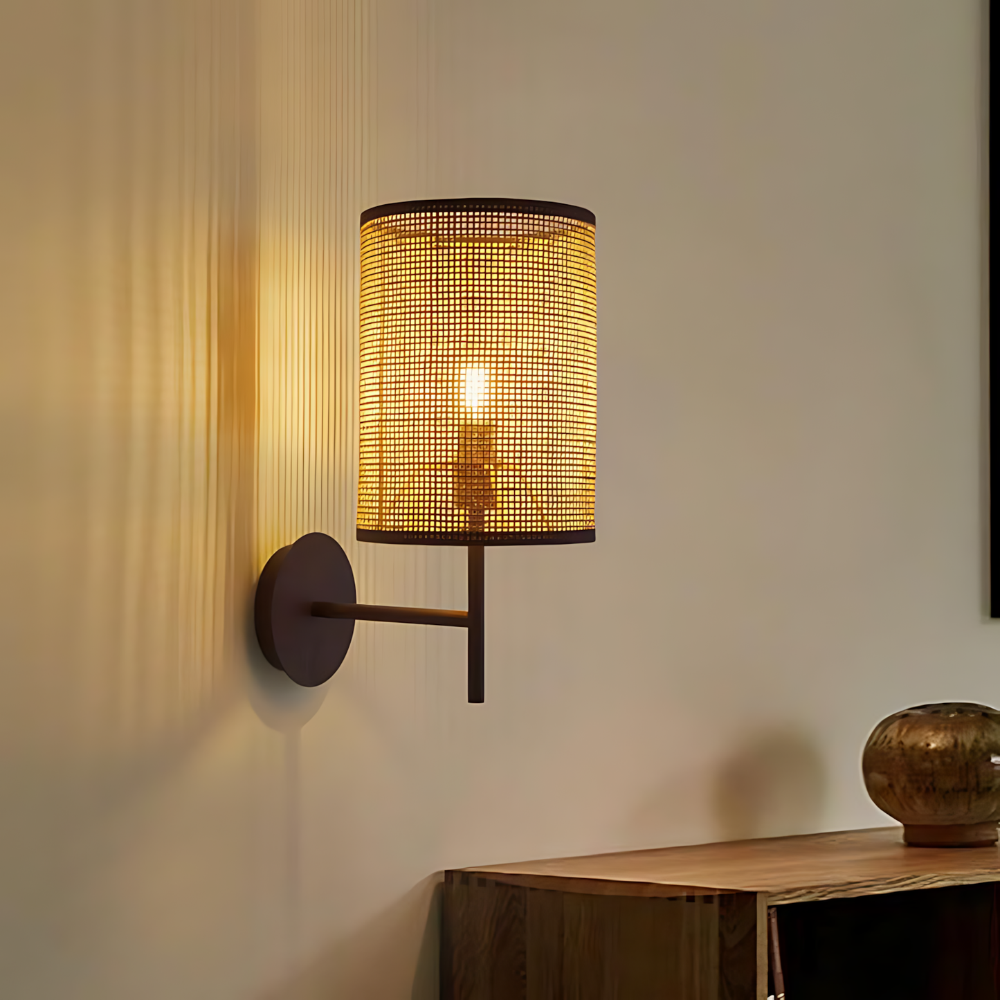 Wabi-Sabi Rattan Sleep Wall Lamp