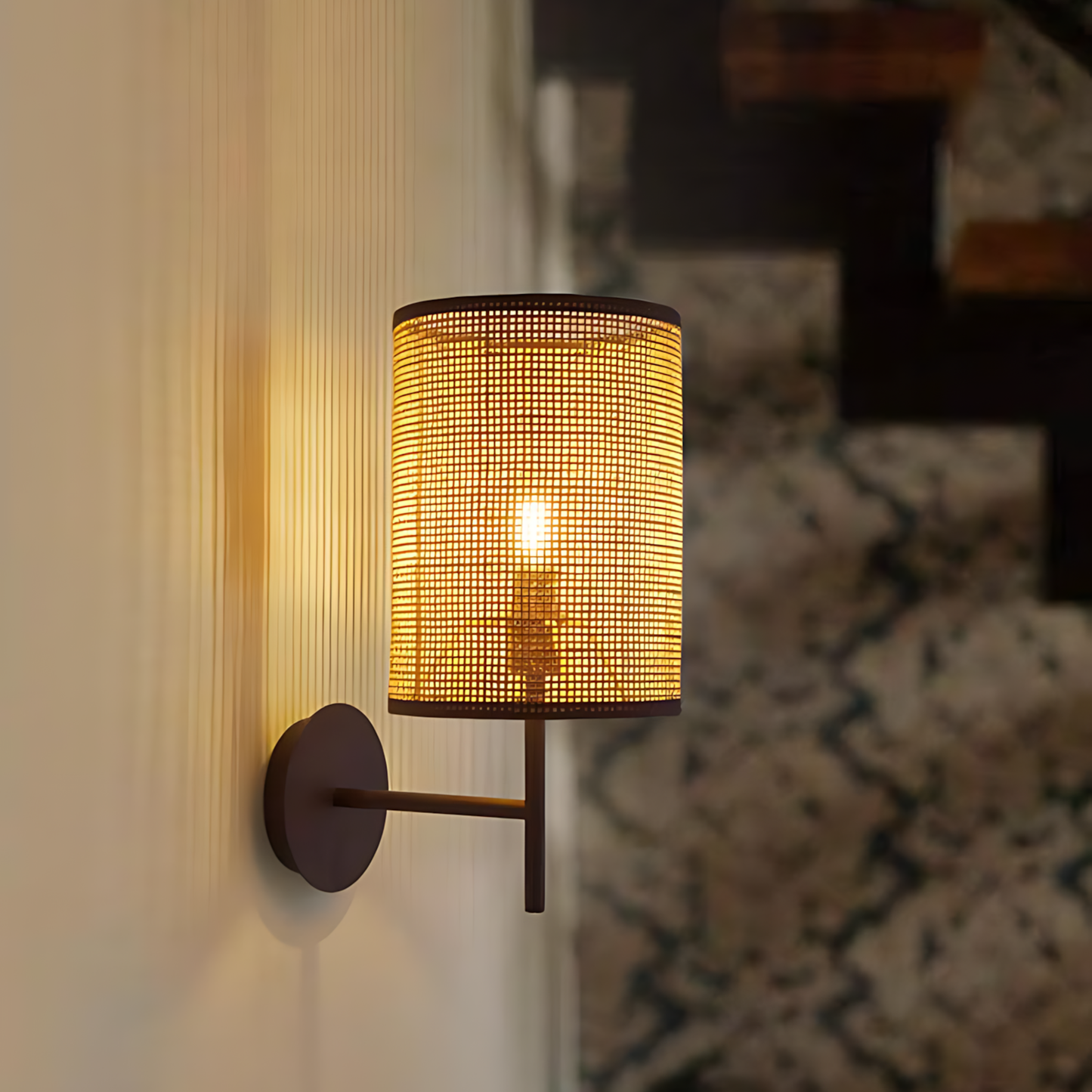 Wabi-Sabi Rattan Sleep Wall Lamp