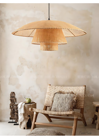 Wabi-Sabi Rattan Tea Pendant Lamp