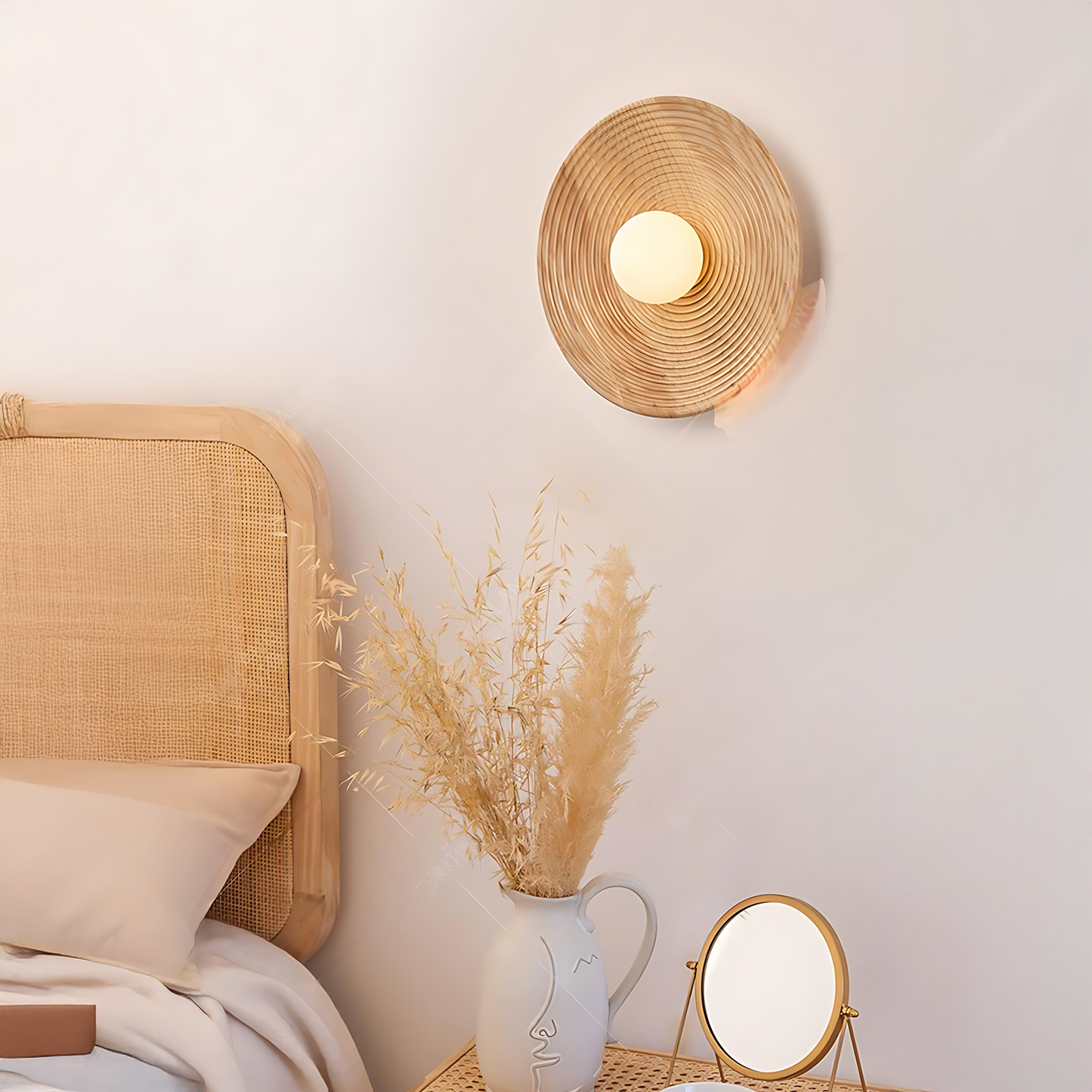 Wabi-Sabi Round Night Wall Lamp