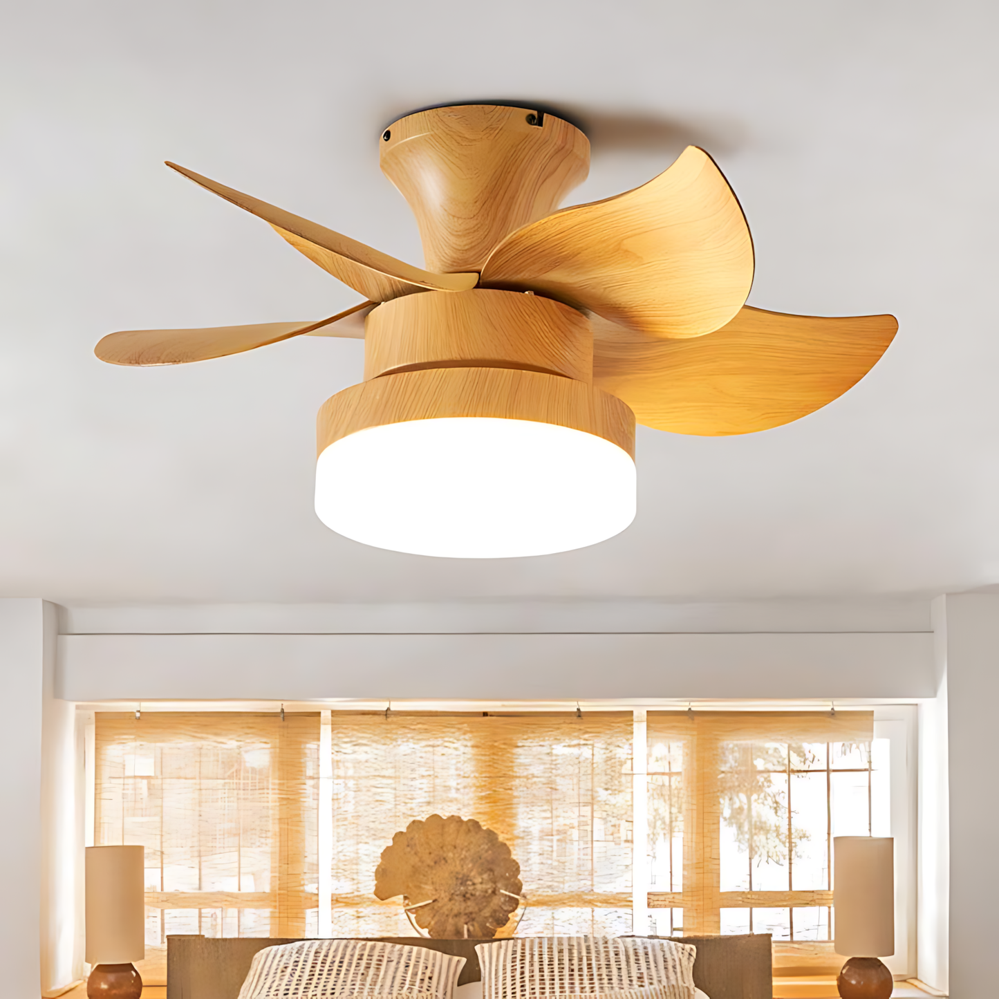 Wabi-Sabi Wood Fan Chandelier