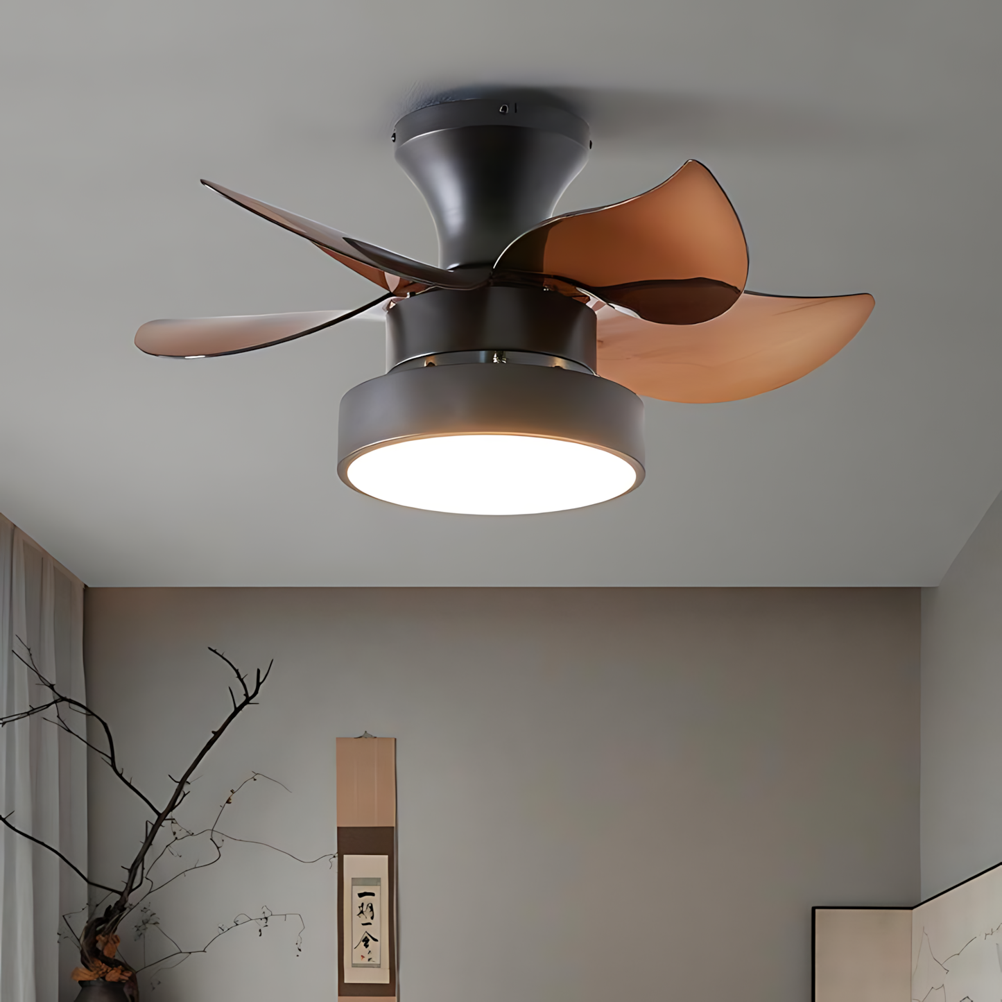 Wabi-Sabi Wood Fan Chandelier