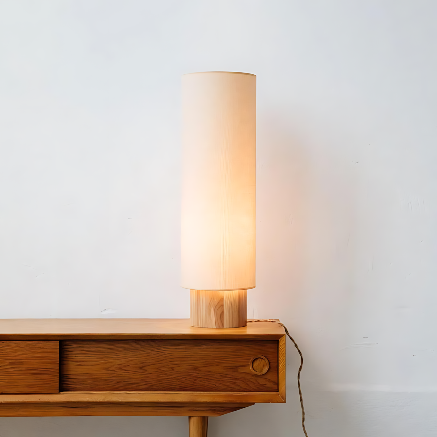 Wabi-Sabi Wood Nightstand Table Lamp