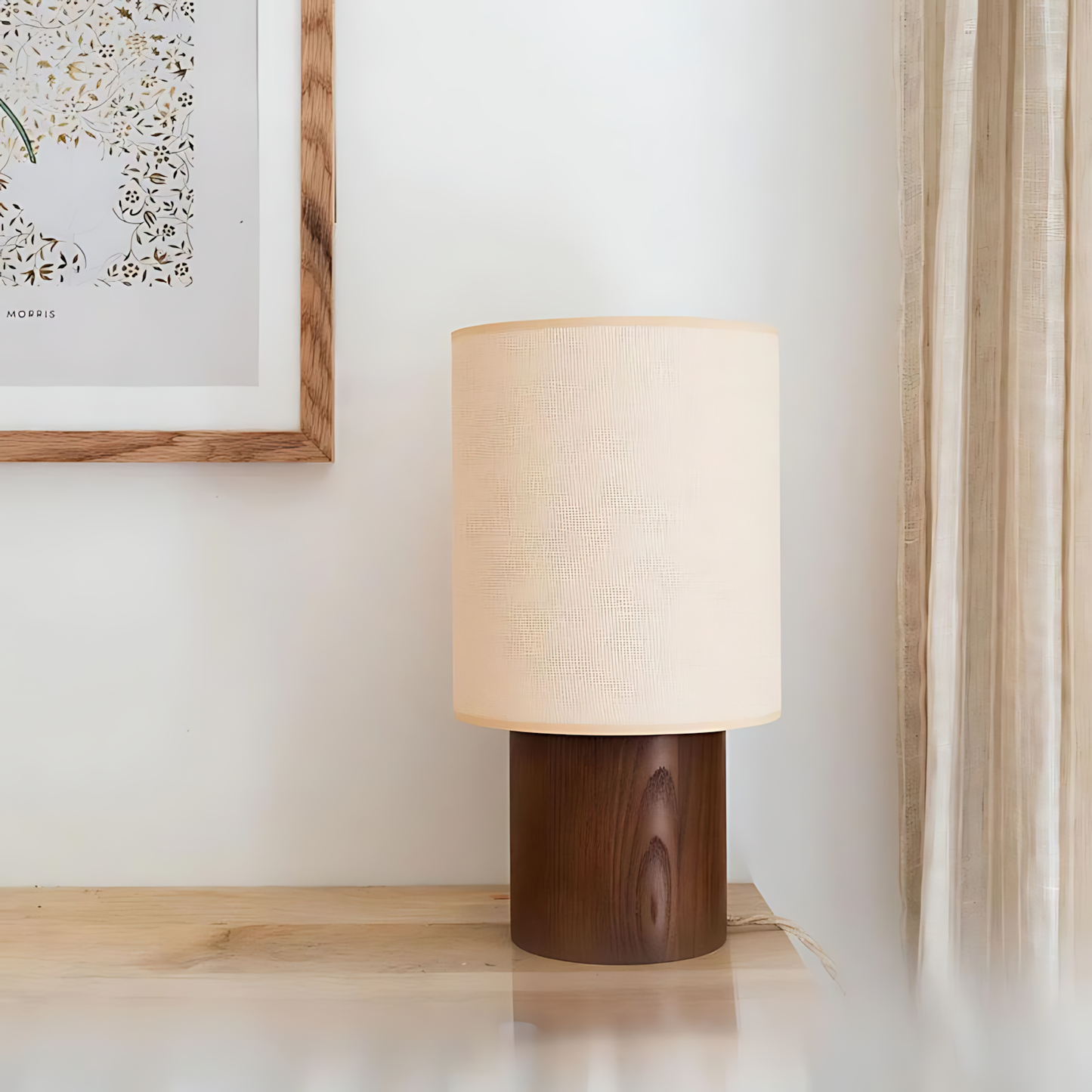 Wabi-Sabi Wood Nightstand Table Lamp