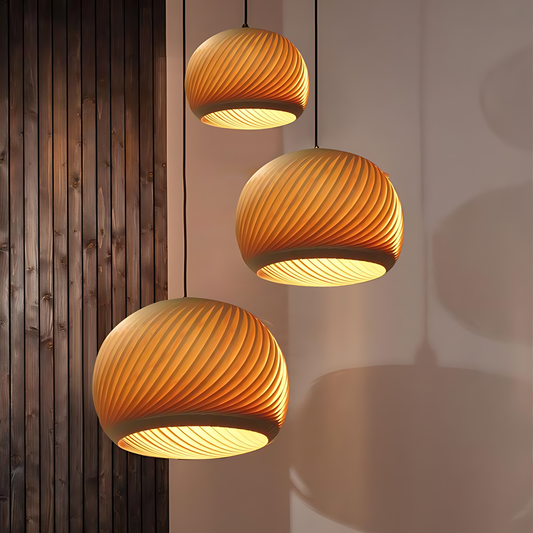 Wabi-Sabi Wood Pub Pendant Lamp