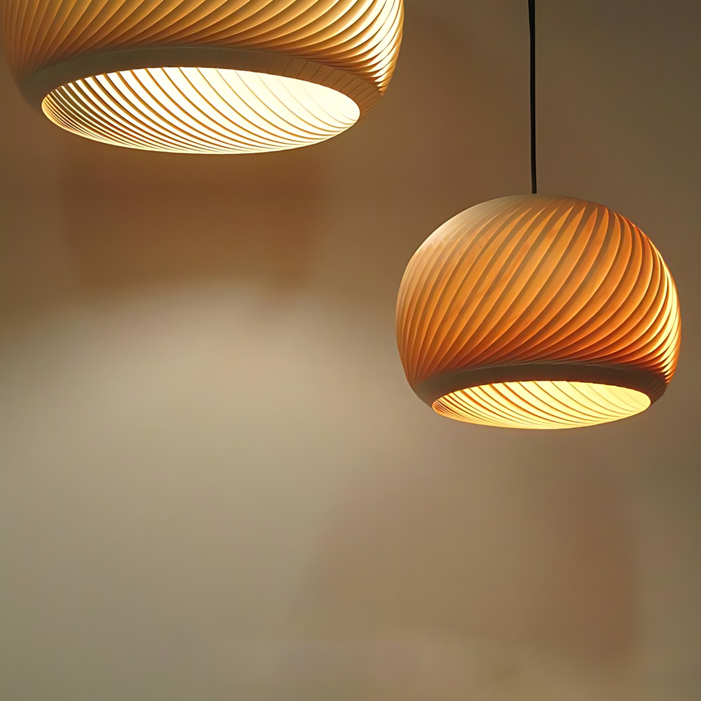 Wabi-Sabi Wood Pub Pendant Lamp