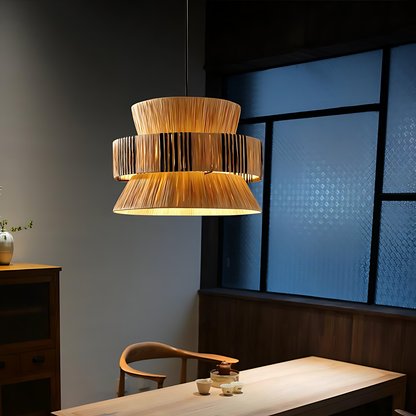 Wabi-Sabi Woven Cafe Pendant Lamp