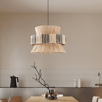 Wabi-Sabi Woven Cafe Pendant Lamp