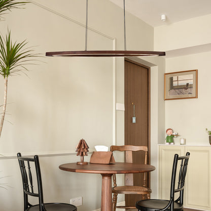 Walnut Arc Linear Modern Metal Pendant Lamp