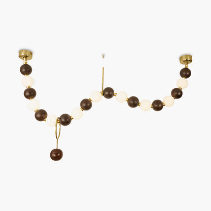 Walnut Bead Necklace Modern Crystal Chandelier