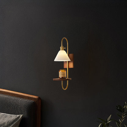 Walnut Shelf Sconce