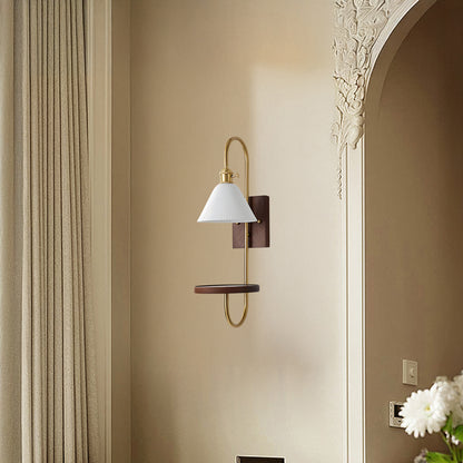 Walnut Shelf Sconce