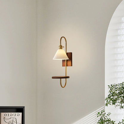 Walnut Shelf Sconce