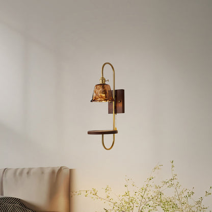 Walnut Shelf Sconce