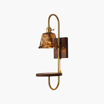 Walnut Shelf Sconce