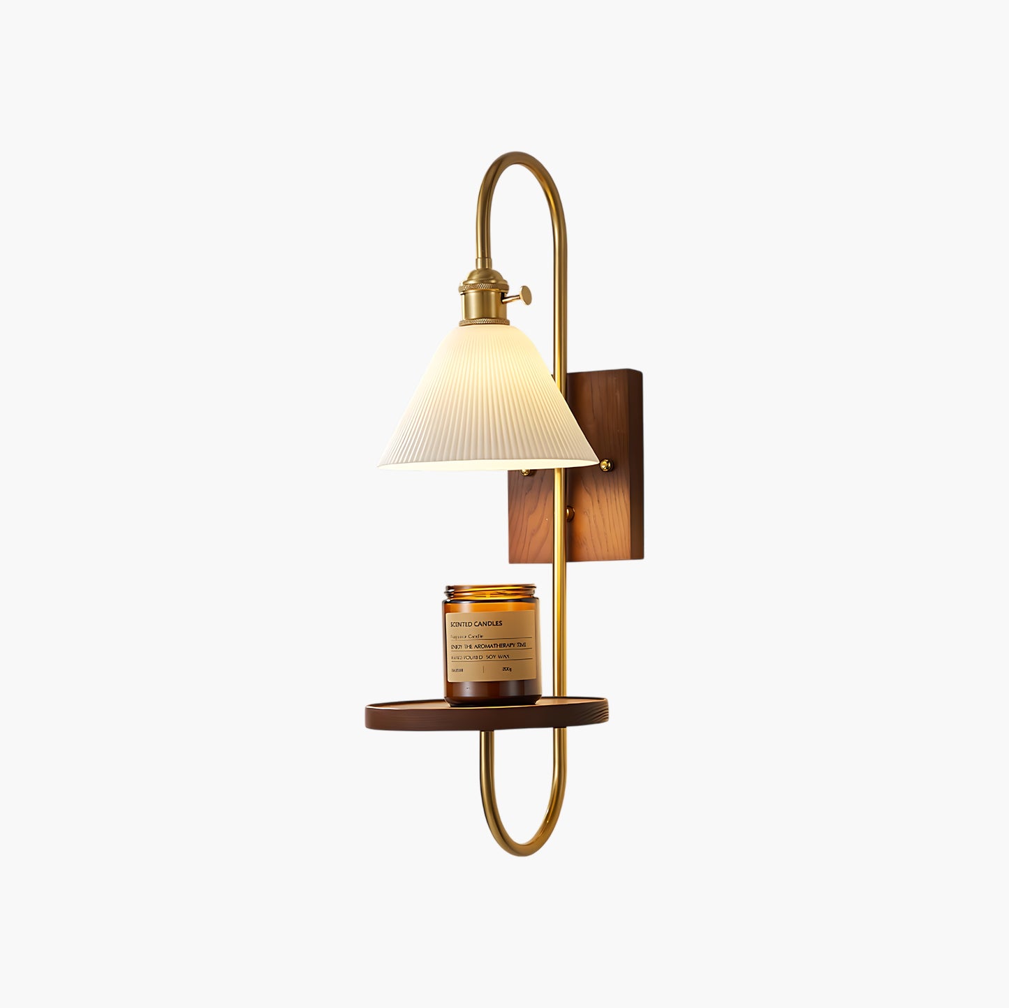 Walnut Shelf Sconce