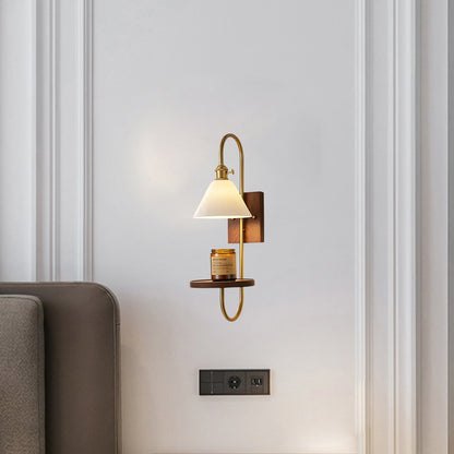 Walnut Shelf Sconce