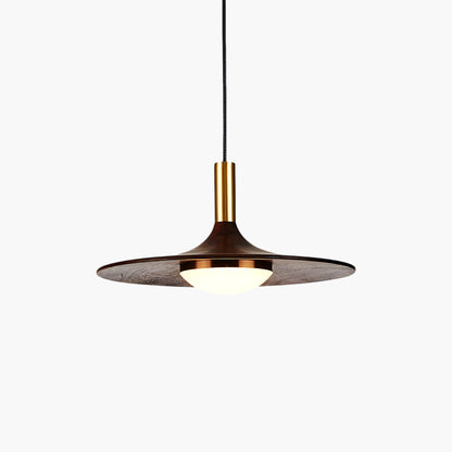 Walnut Dish Minimalist Wood Pendant Light