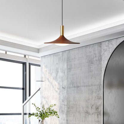 Walnut Dish Minimalist Wood Pendant Light